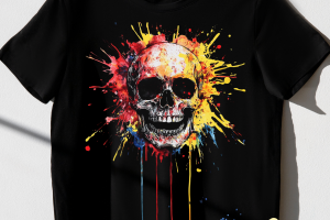 T-shirt pour homme et femme Skull color 1