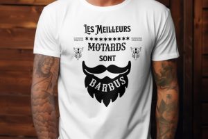 T-shirt pour homme le barbu motard