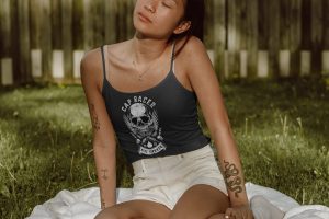 Top noir femme cap racer