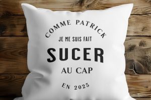 Coussin blanc Comme Patrick