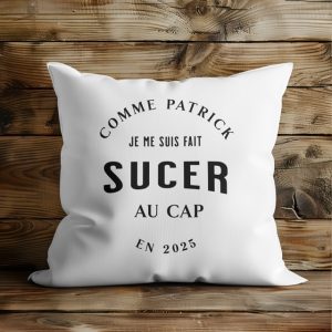 Coussin blanc Comme Patrick