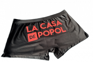 Caleçon pour Homme Satin noir « orange fluo »