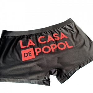 Caleçon pour Homme Satin noir « orange fluo »