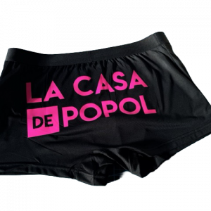 Caleçon pour Homme Satin noir « Caleçon rose fluo »