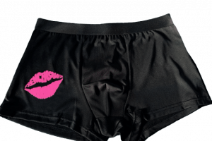 Caleçon pour Homme Satin noir « Caleçon rose fluo »