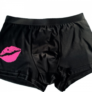 Caleçon pour Homme Satin noir « Caleçon rose fluo »