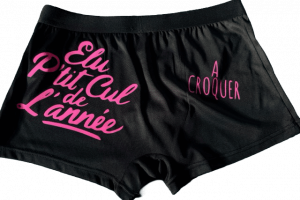 Caleçon pour Homme Satin noir « Caleçon rose fluo »