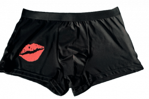Caleçon pour Homme Satin noir « Caleçon Orange fluo »