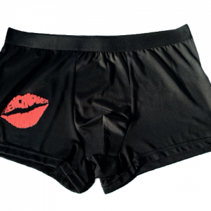 Caleçon pour Homme Satin noir « Caleçon Orange fluo »