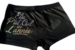Caleçon pour Homme Satin noir « argent »