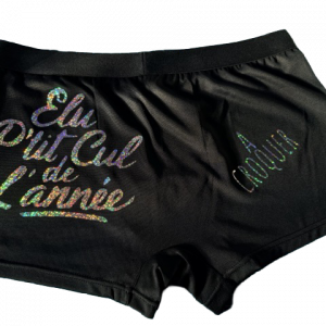 Caleçon pour Homme Satin noir « argent »