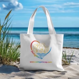 Sac de plage blanc Les swingers du Cap